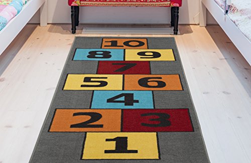 Ottomanson Children's Garden Collection Educational Hopscotch Design, 2'7