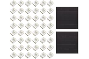 QIANSHAN Watercolor Half Pans with Magnetic Stripe - 48Pcs White Plastic Empty Artist Paint Pan Kits for DIY Watercolor Oils or Acrylics Painting Travel Tin Case Palette Art Drawing