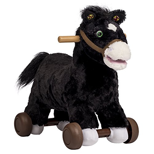 Rockin' Rider Cocoa 2-in-1 Pony Plush Ride-On, Black - Thumbnail 3