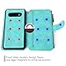 MODOS LOGICOS Case for Samsung Galaxy S10 Plus, [Detachable Wallet Folio][2 in 1][Zipper Cash Storage][14 Card Slots 1 Photo Window] PU Leather Purse with Removable Inner Magnetic TPU Case - Teal