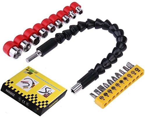 HAOGEGE Hardware Tools Flexible Shaft + Screwdriver Drill with Magnetic Quick-Connect Drive + Set of Simple Accessories, (multi-functional drilling sleeve)