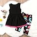 2-7T Toddler Girls Pony Sleeveless Shirt Tops Cropped Pants Outfits Clothes Set(5-6T, Black)