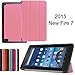 Fire 7 5th Generation Slim Shell Case,Mama Mouth Ultra Slim Lightweight 3-folding PU Leather Standing Cover For 7