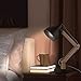 MUTUW Wooden Swing Arm Desk Lamp, e26 e27 LED Bulb Lamp, 40W, Metal Wooden, Perfect for Reading Study Work Office, Black