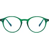 HJSTES Vintage Blue Light Glasses for Women Men Round Bluelight Blocking Glasses Thick TR90 Frame Eyeglasses