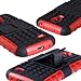 S4 Mini Case, Wisdompro 2 Piece in 1 Dual Layers Heavy Duty Hard Soft Hybrid Rugged Protective Case with Foldable Kickstand for Samsung Galaxy S4 Mini (NOT S4 Fit) - Red and Black