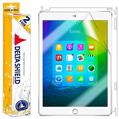 Apple iPad Air 2 Screen Protector, DeltaShield BodyArmor Full Coverage Back + Front Screen Protector for Apple iPad Air 2 Military-Grade Clear HD Anti-Bubble Film [2-Pack] - Thumbnail 5