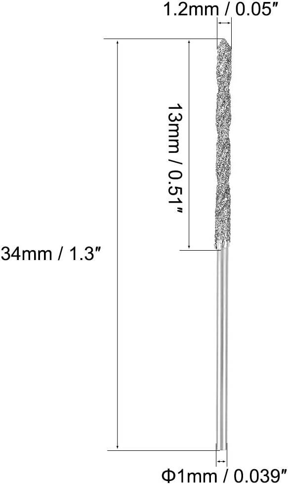 sourcing map 1.2mm Diamond Twist Drill Bits High Speed Steel for Glass Sea Shells Stone Tiles 2 Pcs - Image 3
