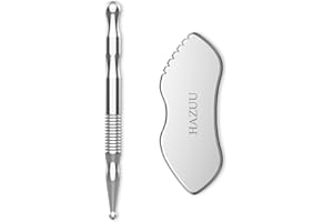 HAZUU Stainless Steel Gua Sha Tool & Acupuncture Pen- Deep Tissue Massage & Pain Relief Therapy with Trigger Point Massage - 