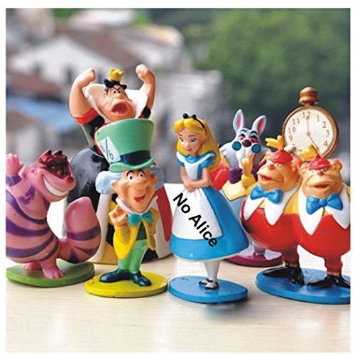 Alice in Wonderland Figures 1.5 to 3.5 Inches- Vinyl Set of 5 -NO ALICE