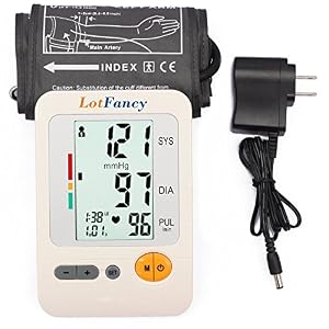 LotFancy Blood Pressure Monitor Upper Arm Large Cuff 11.8-16.5”, Accurate Digital BP Gauge Machine, Dual Power Home…