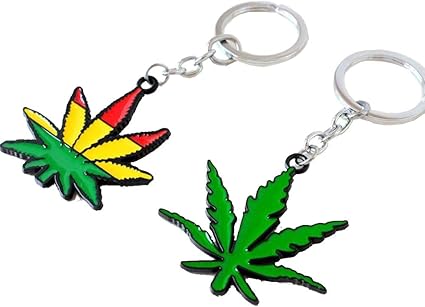 Amazon Com Yooce Marijuana Leaves Keychain Cannabis Weed Key Ring Reefer Grass Metal Keyring 2pcs Toys Games