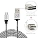 Micro USB Charger, Cambond 6.6 ft Reversible Quick Charge 2.0 A Male to Micro B Sync and Charging Cable Braided, using for Micro USB Connecting Devices(Silver)