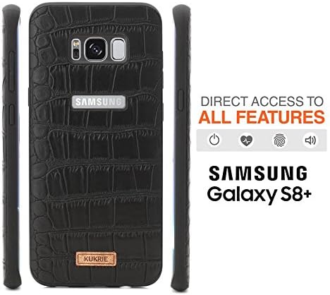 KUKRIE Premium Snake leatherite Back Cover Case for Samsung Galaxy S8 Plus- Black