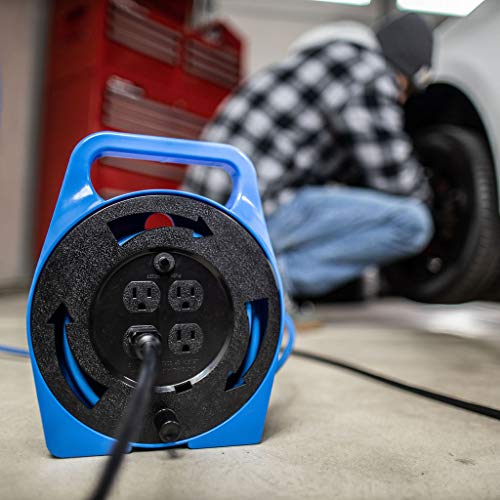 CopperPeak 25 ft Portable Extension Cord Reel Manual Hand Wind