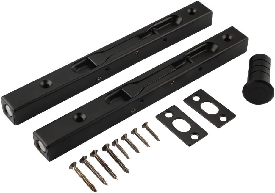 Muluo Hidden Latches & Bolts Black 304 Stainless Steel 8Inch(20cm