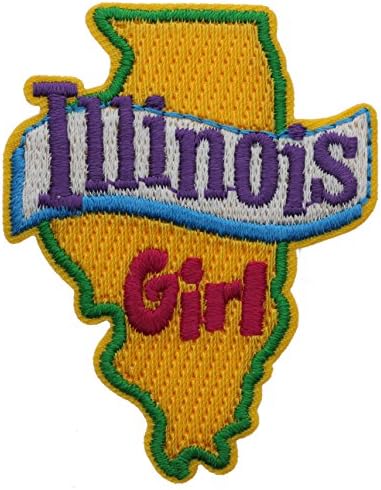 Illinois Girl 2 inch small Iron on Patch Ava2396