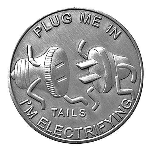 Man Humor Plug Me In Heads & Tails Good Luck Novelty Coin - Gift for Men! by Thompson Emporium
