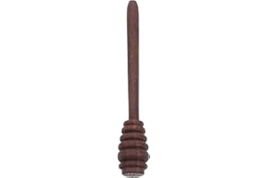 Housoutil Wood Honey Dipper Stick Dark Walnut Honey Stirrer Spoon for Serving and Mixing