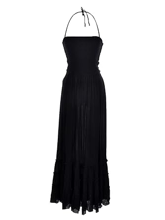 black halter top dress