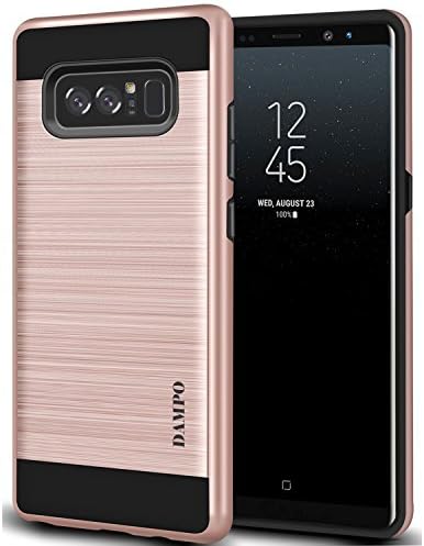 Galaxy Note 8 Case, DAMPO [Meister]-[Brushed Metal Texture][Slim Fit] Heavy Duty Sturdy Bumper Soft PC TPU Shock Scratch Resist Protective Slim Armor Case For Samsung Galaxy Note 8-Rose Gold