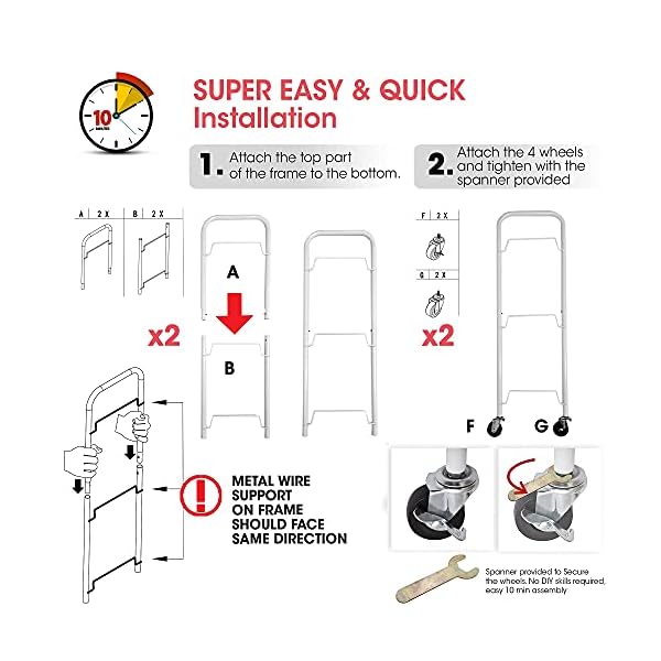 Amtido-3-Tier-Storage-Trolley-on-Wheels-Organiser-Metal-Utility-Rolling-Cart--Suitable-for-Kitchen-Bathroom-Bedroom-Organisation--White Amtido 3 Tier Storage Trolley on Wheels Organiser, Metal Utility Rolling Cart – Suitable for Kitchen, Bathroom, Bedroom…