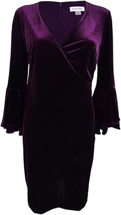 calvin klein velvet wrap dress