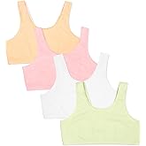 Fruit of The Loom Girls 4-Pack Cotton Built-up Stretch Sports Bra
