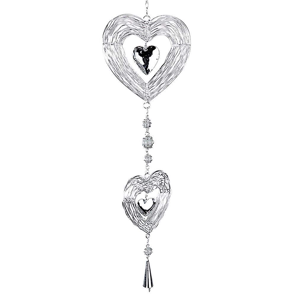 Formano Decorative Hanging Hearts 'Trend', 65 cm, Silver