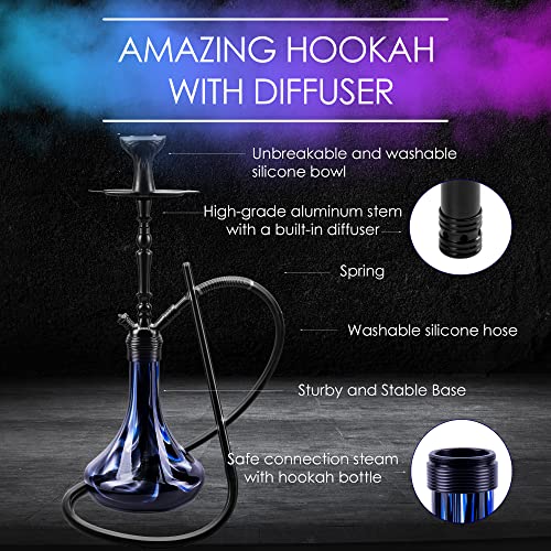 Premium Hookah Set 26" Best Original Aluminum Hookah Kit with Stable