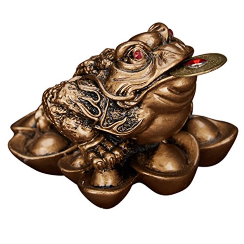 MonkeyJack For Money LUCKY Fortune Ching Frog Toad Coin Tabletop Feng Shui Decoration - As picture show, #3 5Ã—4.5Ã—3.8cm Copper