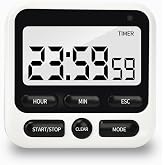 Fyueenix Digital Kitchen Timer 24 Hour with Clock, Countdown Count Up Timer