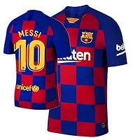New Messi #10 Barcelona Home Mens Soccer Jersey 2019/2020 Season Color Red/Blue Size XL
