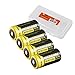 FOUR PACK: Nitecore 16340 NL166 RCR123A RCR123 650mAh Protected Rechargeable Batteries & LumenTac Organizer