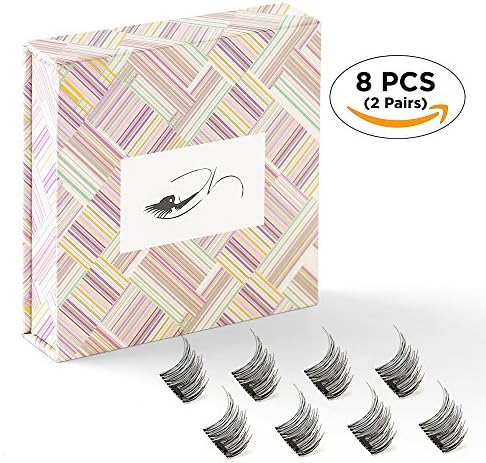 Magnetic False Eyelashes,No Glue and Reusable,Ultra light-weight for Natural Look,2 Pairs 8 Pieces-Best Gift Idea