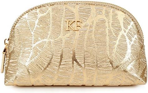 Katerina Fox Gold Genuine Leather Pouch Cosmetic Bag (KF-602)