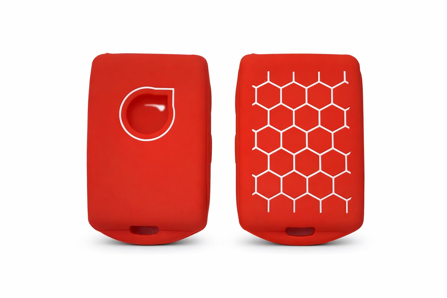 StyleC Silicone Key Fob Cover Compatible with Volvo XC40 XC60 XC90 4 Button Remote – Soft Car Key Case, Shockproof, Anti-Scratch, Non-Slip Protective Key Shell (Red White)