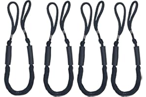 JRANTER Bungee Dock Line Mooring Rope for Boat 4ft Black 4 Pack