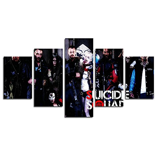 AtfArt 5 Piece Clown suicide squad painting for living room home decor Canvas art wall poster (No Frame) Unframed HB49 50 inch x30 inch