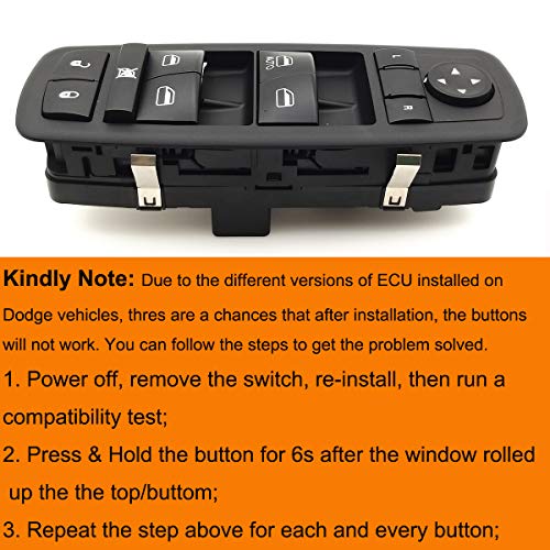 BOPART Driver Side Master Power Window Switch for 2008 2009 2010 2011 2012 Jeep Liberty Dodge Nitro & 2009 2010 Dodge Journey Replaces OE # 4602632AG 4602632AH 4602632AF 4602632AD 4602632AC