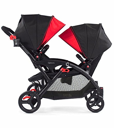 options lt double stroller red