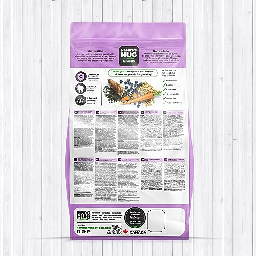 NATURE’S HUG DRY DOG FOOD, FOR ADULT-TOY & SMALL BREEDS, 5 LB. BAG, CHICKEN FLAVOR PLANT-BASED PROTEIN KIBBLE, GRAIN-FREE, ALLERGEN-FREE, COMPLETE PROTEIN & BALANCED NUTRITION