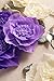 Ling's Moment Paper Flower Decorations,Crepe Paper Flower, Handcrafted Purple & Cream Flowers for Wedding, Baby Nursery, Bridal Shower, Photo Booth Backdrop, Centerpieces(7pcs 8''-4'' Assorted)