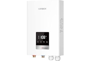18kW Tankless Water Heater Electric, ORBEK Instant On Demand Hot Water Heater 240V, Up to 4.17 GPM, Supply for 2-3 Fixtures, within 1℉ Stable Temp, ETL Certified, Indoor Installation