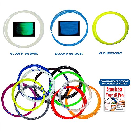 3d pen filament refills - stencil ebook & 2 bonus g…