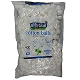 White Cloud Cotton Balls, Large Jumbo Size, 400 Count Package, 1 Pack (Includes 400 Big Plus Size Jumbo Cotton Balls Total)