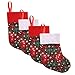 Vanteriam 9'' Mini Christmas Stockings with Snowflakes, Gift & Treat Bags for Favors and Decorations, Set of 10