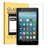 Fire 7 / Fire 7 Kids Edition Screen Protector, SPARIN Tempered Glass Screen Protector for All-New Fire 7 with Alexa (9th/7th Gen, 2019/2017 Release) with Bubble Free/Scratch Resistant