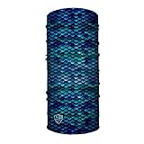 SA Company Face Shield Micro Fiber Protect From Wind, Dirt and Bugs. Worn as a Balaclava, Neck Gaiter & Head Band For Hunting, Fishing, Boating, Cycling, Paintball and Salt Lovers. - Mermaid Scales
