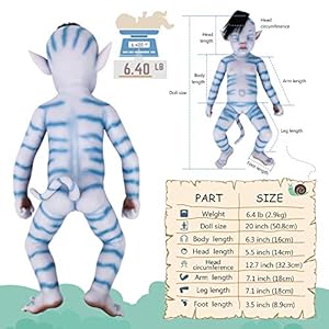 Vollence Inch Na Vi Avatar Sleeping Full Body Silicone Baby Doll With Pointed Ears Full Weighted Similar Handmade